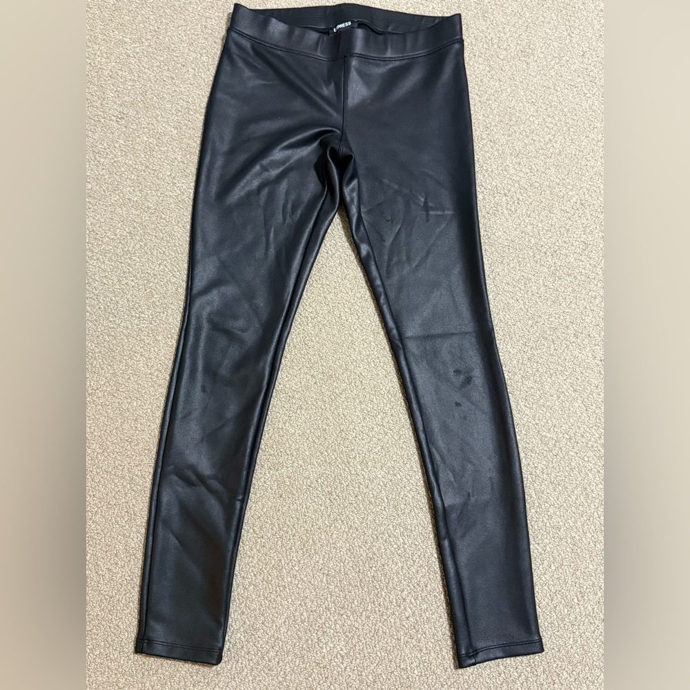 Express Black Faux Leather Pants